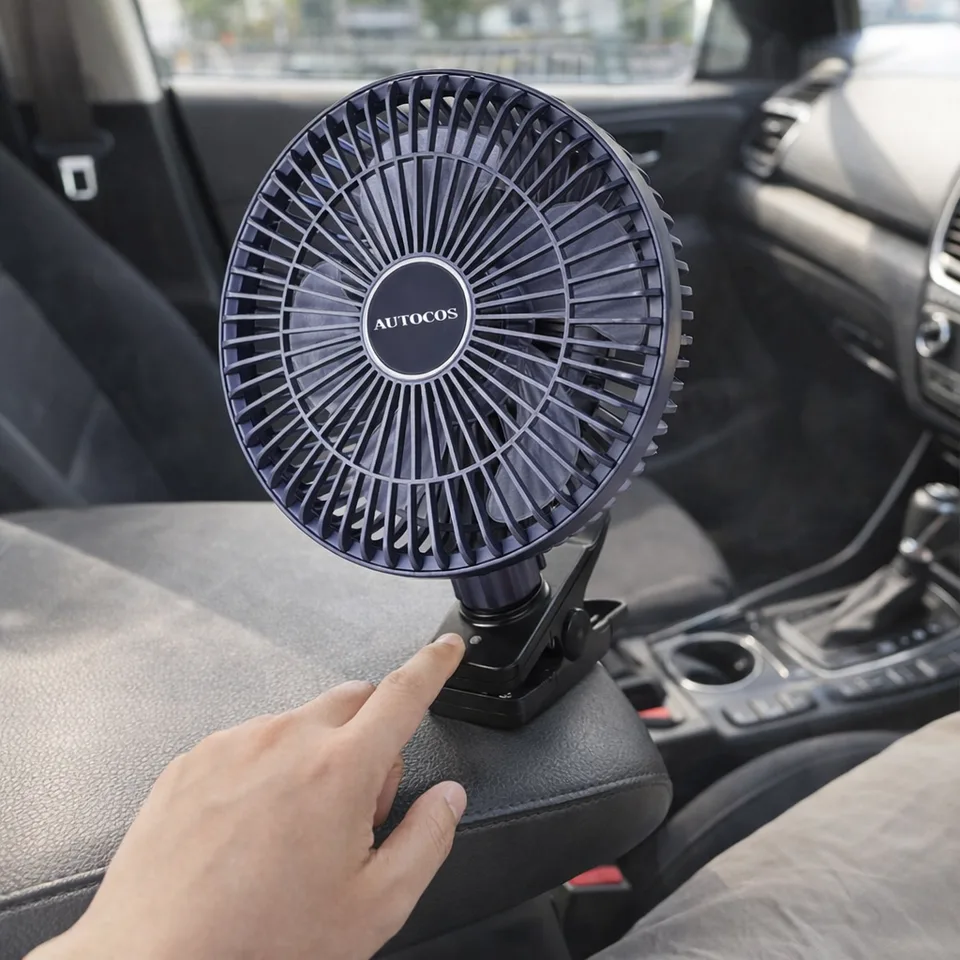 오토코스 듀얼터보 대형 차량용 선풍기, ACP-F1, 블루
