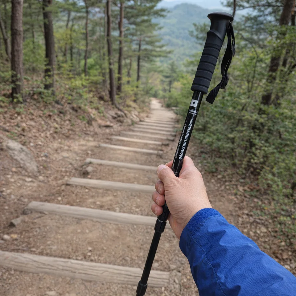 [1+1] 몽크로스 두랄루민 등산스틱 트레킹폴 경량 3단조절 남녀공용 EVA손잡이